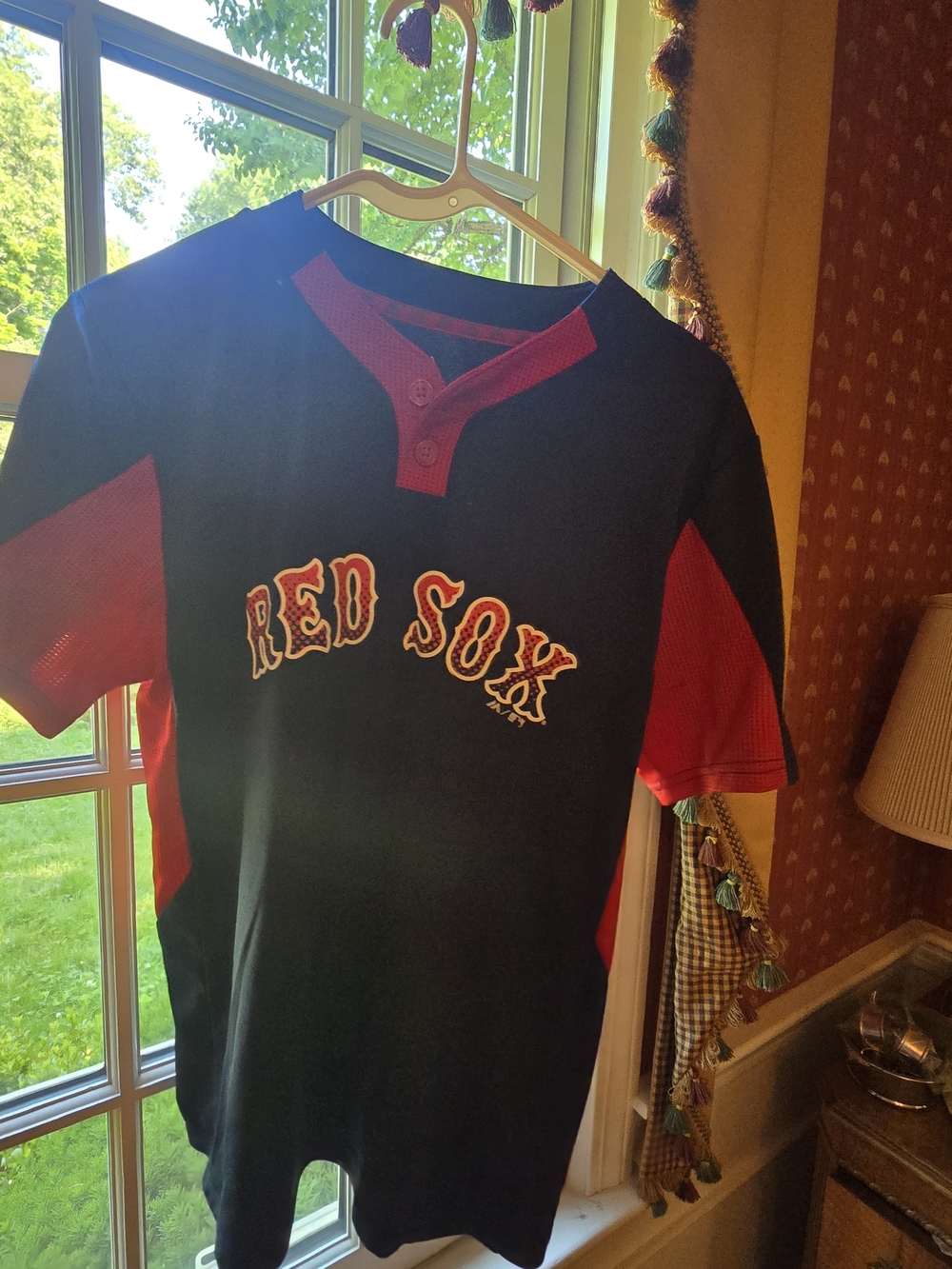 Majestic Navy Tee with Red Trim